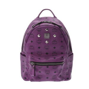 MCM Studded Purple Calfskin Backpack